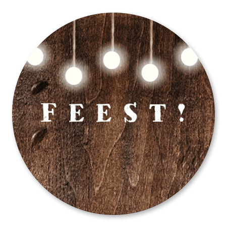 Feest met lampjes hout
